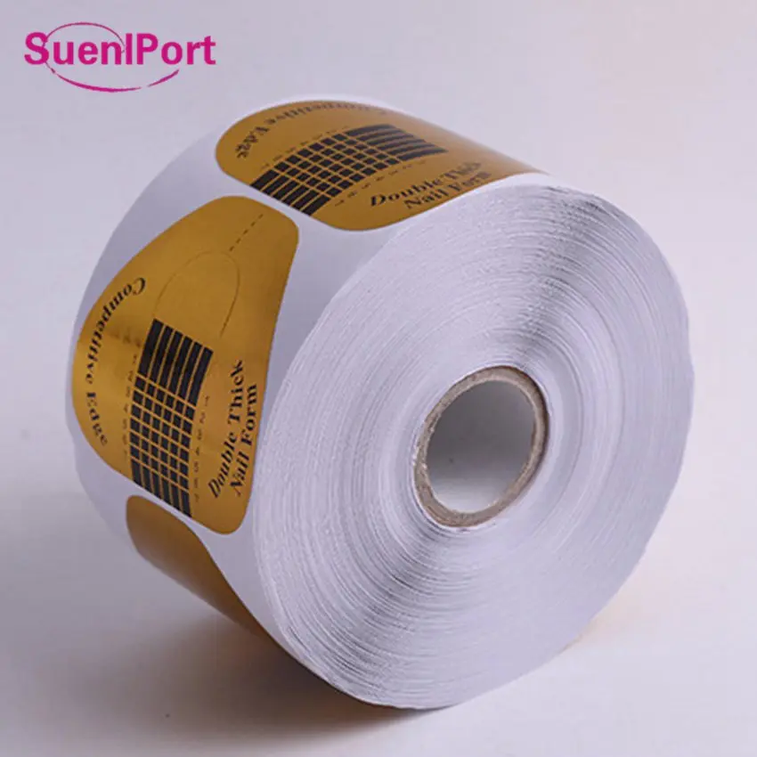 SunelPort 500 шт Профессиональная Золотая форма для ногтей для акрилового УФ-геля для дизайна ногтей Советы для наращивания ногтей Наклейка направляющая форма маникюра декора