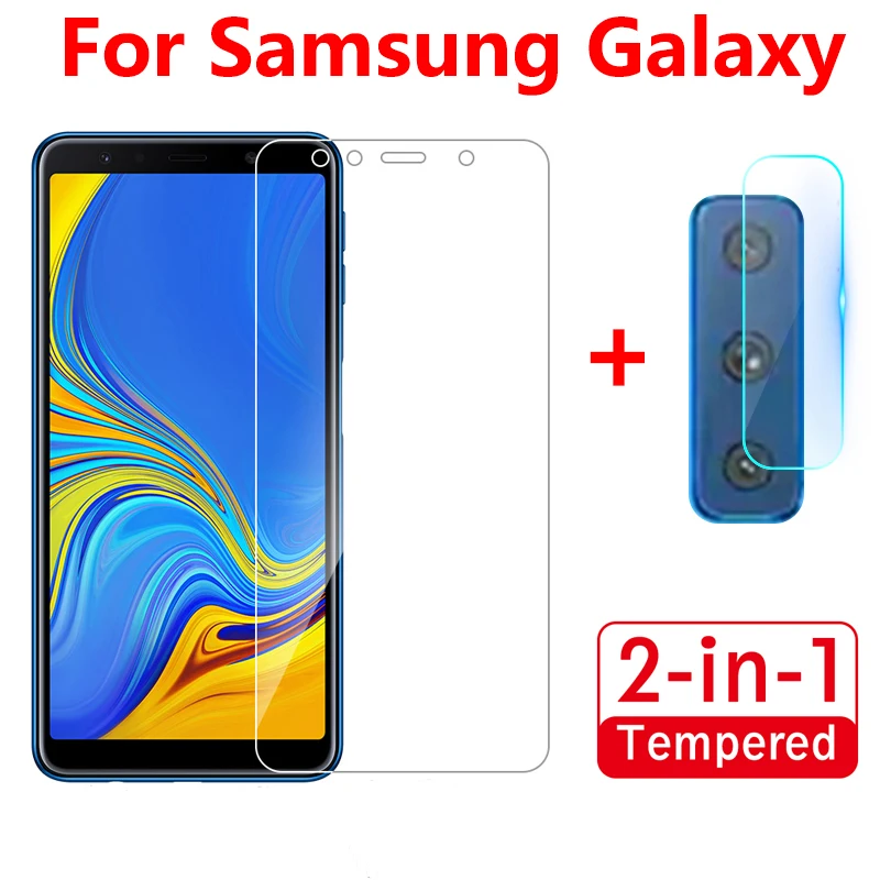 

2 in 1 Back Camera Lens Tempered Glass For Samsung Galaxy A50 S10e A30 M40 M20 M30 A40 A60 Protector Glass On SM A7 A9 2018 Film