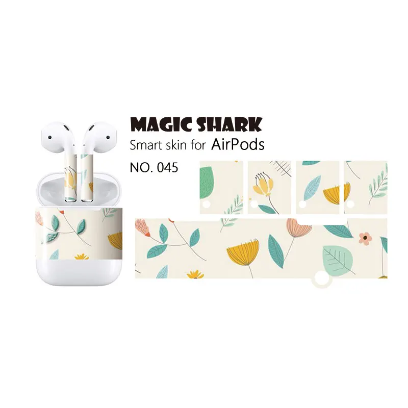 Magic Shark 3 м Прохладный Красочные серии 2.5d Sterero плёнки для Apple Airpod стикеры Чехол чехол от пыли - Цвет: 045