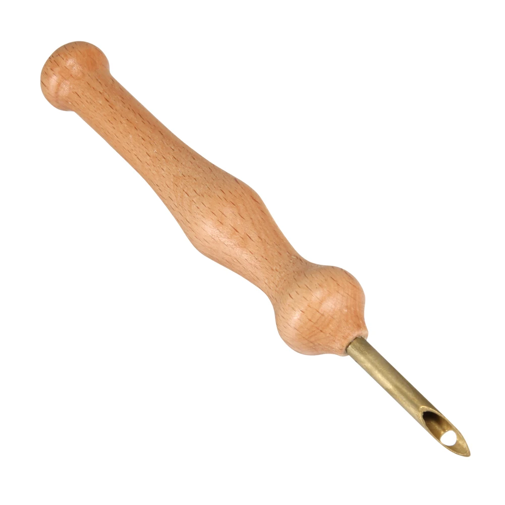 

Magic Embroidery Pen Punch Needle Felting Threader Set Wooden Handle Table Cloths Craft Tools DIY Sewing 669