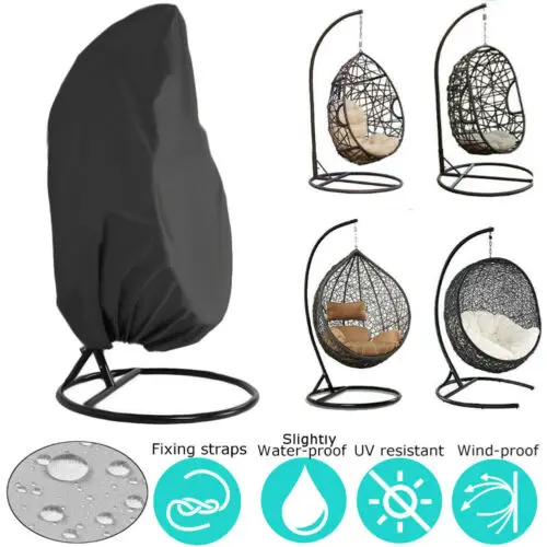 

Rattan Swing Patio Garden Weave Hanging Egg Chair Seat Cover Anti-UV Waterproof