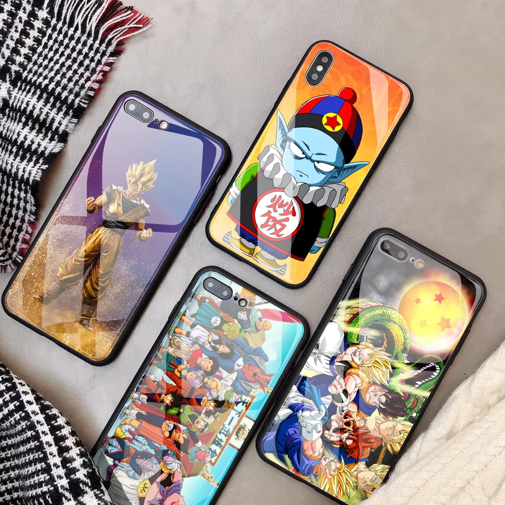 Чехол для телефона Dragon Ball DIY для iPhone 5 5S E 7 8 6 S Plus capa, закаленное стекло, чехол для телефона iPhone 11 Pro X XR XS MAX