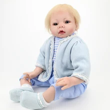 Toddler Boy Alive Real Lifelike Reborn Babies Doll Blonde Hair Stuffed Body 22 Inch