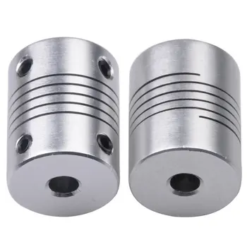 

2 PCS Flexible Couplings 5mm to 5mm NEMA 17 Shaft for RepRap 3D Printer or CNC Machine