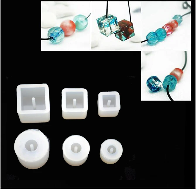 9/12/16mm Silicone Mold for jewelry square ball beads with hole Resin Silicone Mould handmade tool Craft epoxy resin molds
