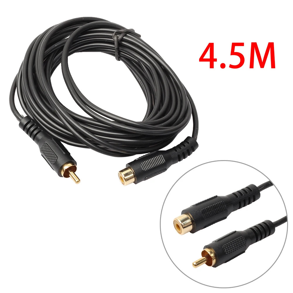 Phono Male to Female RCA Phono Audio Video AV Extension Cable Lead Wire 10m Single RCA