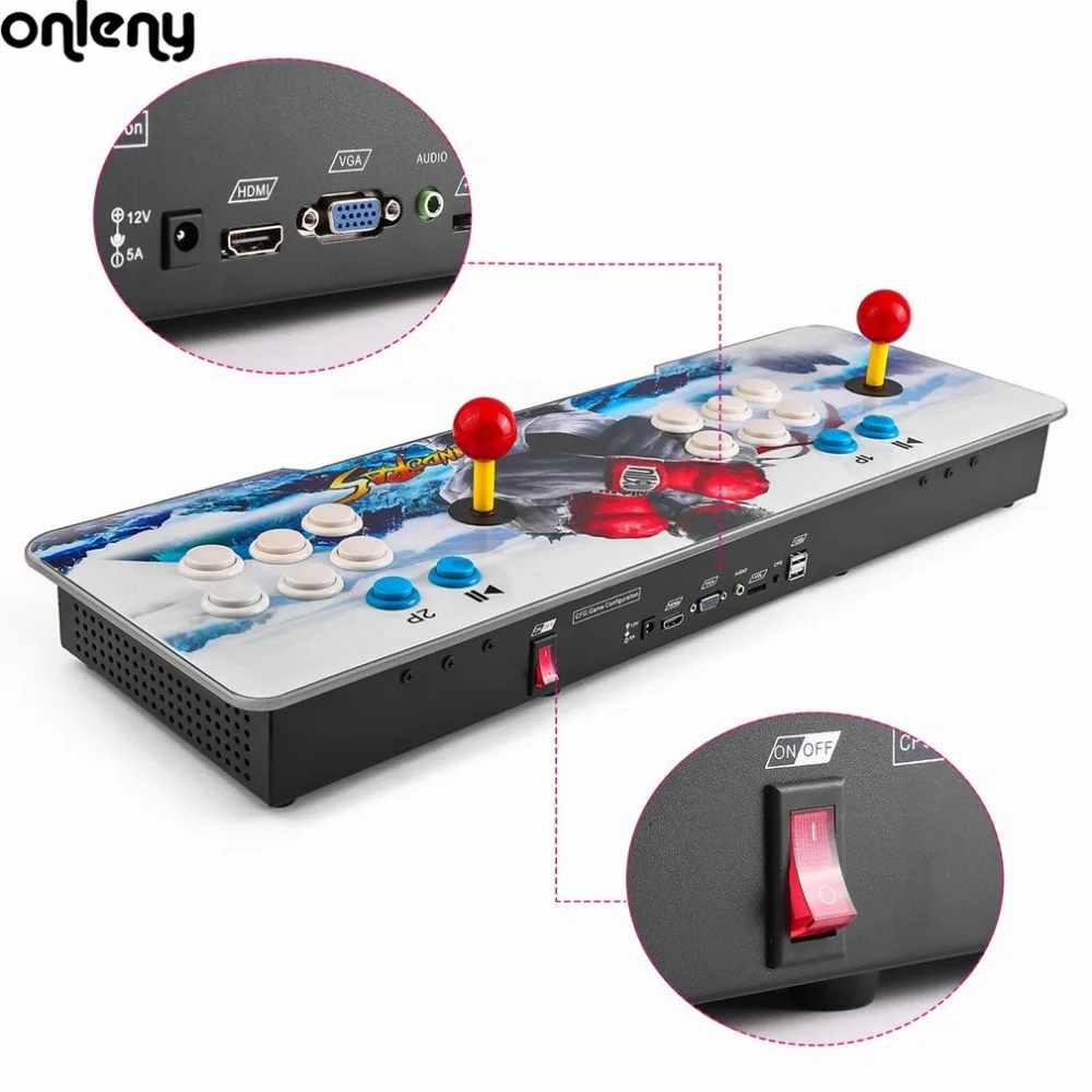 

Onleny 800 in 1 Family Box with Dual Joystick Professional Multi-game HD Home Game Machine Colorful Dragon Pattern