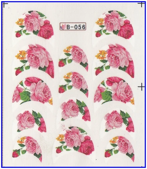 

Nail Sticker FRENCH SMILE FLORAL PEACHBLOSSOM JASMINE CARNATION Water Transfers Stickers Nail Decals B056-066