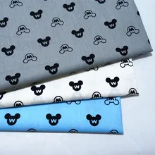 

half meter cartoon mickey print 100% cotton fabric handmade DIY patchwork garment dress children cloth A568