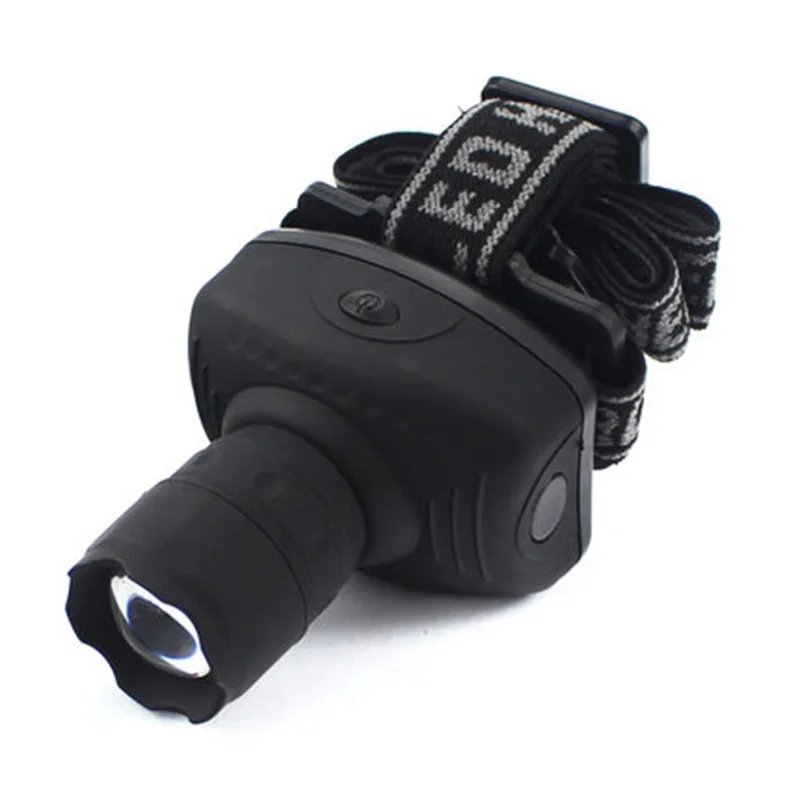 Hot Selling 3 Modes LED Headlamp Zoomable Head Torch Light Head Lamp Headlight Black Power By AAA Battery