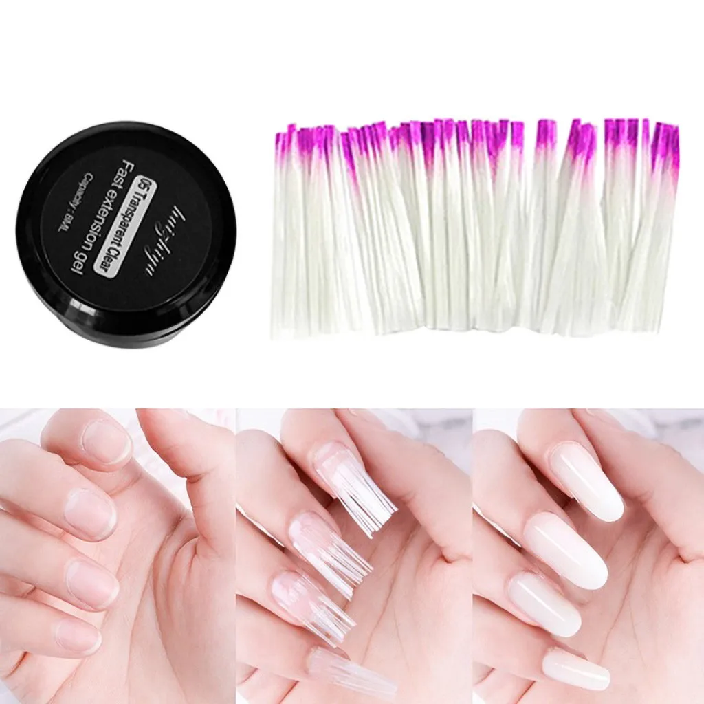 Fibernails волокно стекло для акрилового маникюра салон волокно стекло для наращивания ногтей Акриловые Советы маникюрный салон набор инструментов 20 шт