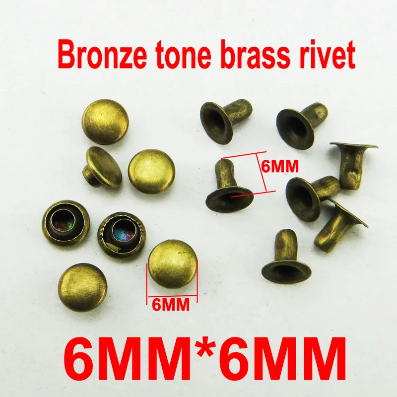 

200PCS 6MM Bronze tone BRASS RIVET buttons sewing clothes accessorY bag fits MR-005