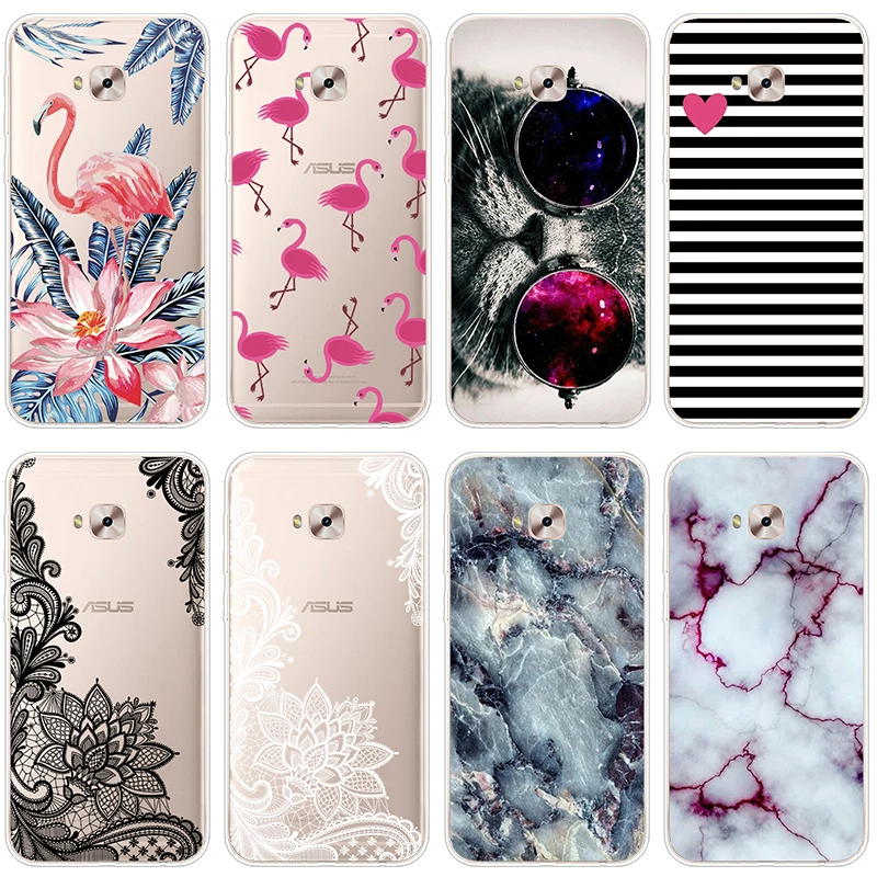 

Flamingo Pattern TPU Cases FOR Fundas Asus Zenfone 4 Selfie Pro ZD552KL Case Marble Thin Soft Transparent Capa Back Bags Coque