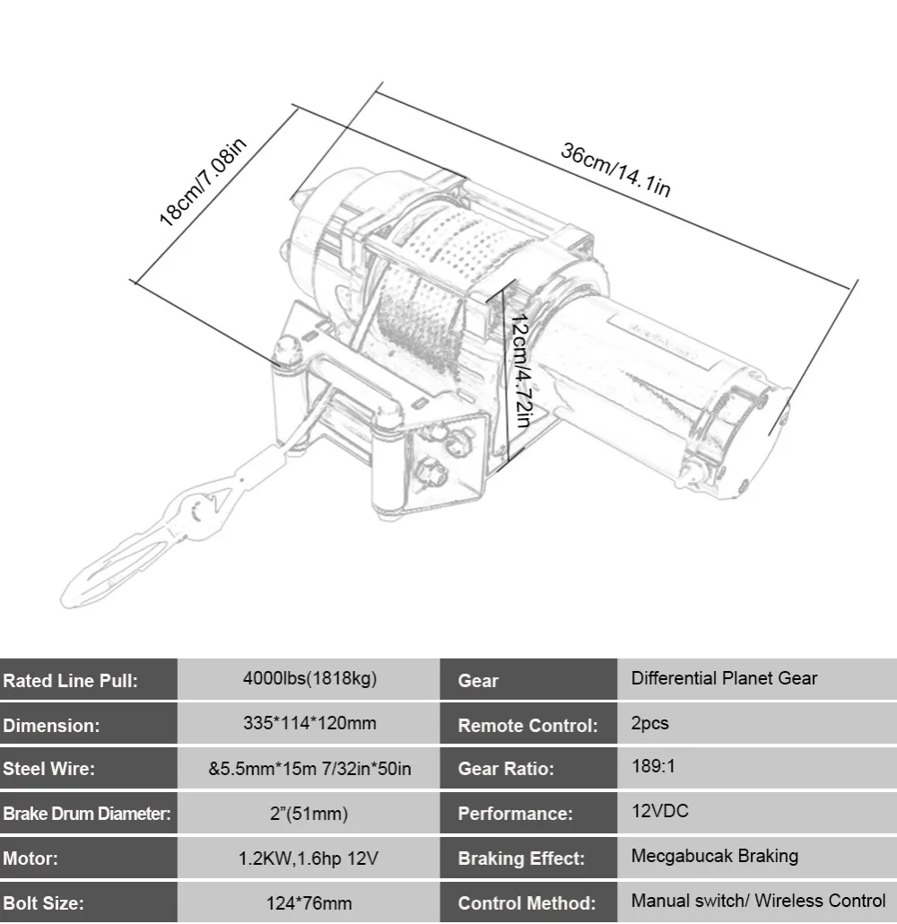 1 комплект Электрический 4000lb автомобильный лебедка трос троса для восстановления буксировочных стальных кабелей Тяговый комплект 12 В квадроцикл ATV грузовик, прицеп, лодка Горячая Новинка