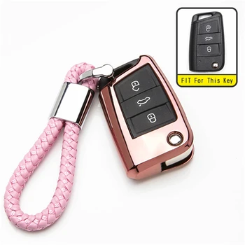 

TPU Key Case Cover For SEAT Ateca Leon Ibiza 2015 2016 2017 For Skoda Octavia Kodiaq Karoq seat For VW Polo Golf 7 Tiguan