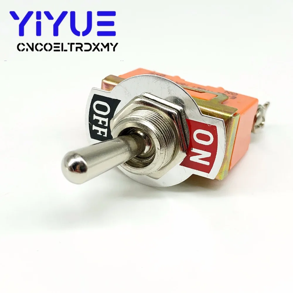 2pcs E-TEN1021 2-Pin SPST 2 Terminal ON-OFF 15A 250V Toggle Switch orange (6)
