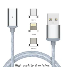 1M Fast Charging Data Sync Newest 1m Nylon magnetic Cable Micro Usb C Charger for IPhone 5 6 6s 7 7plus Android type-c Phone