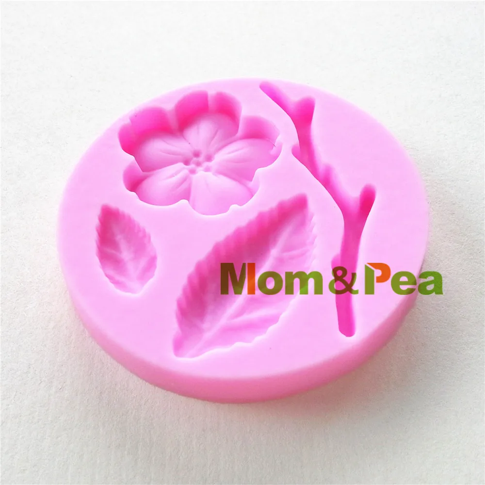 Mom & Pea 0937 Бесплатная доставка силиконовая форма в форме цветущей сливы украшение