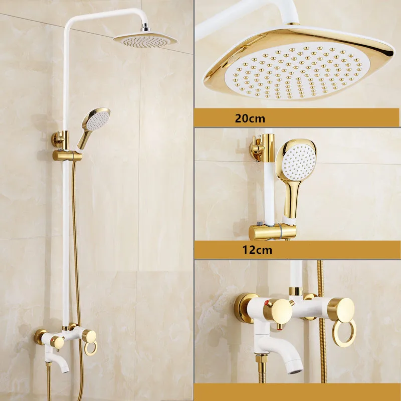

Dofaso NEW arrive luxury shower set faucet shower set in bath & shower faucet with gold and white shower set