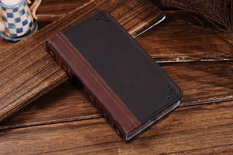 Luxury Holy Bible Book Case For Samsung Galaxy S5 I9600 G900F Elegant Genuine Leather Wallet Cover Matte Phone Holder |