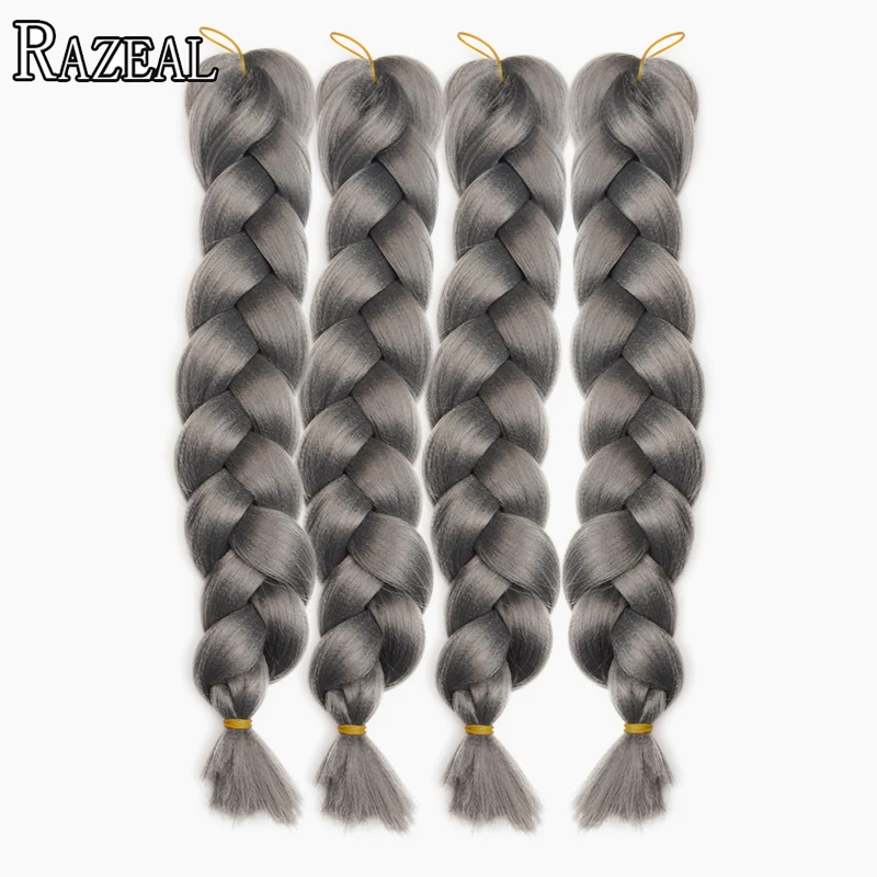 Razeal 8 шт. 1" pure color 100 г синтетические волосы Extension Box плетение крючком косы Высокая Температура волокно