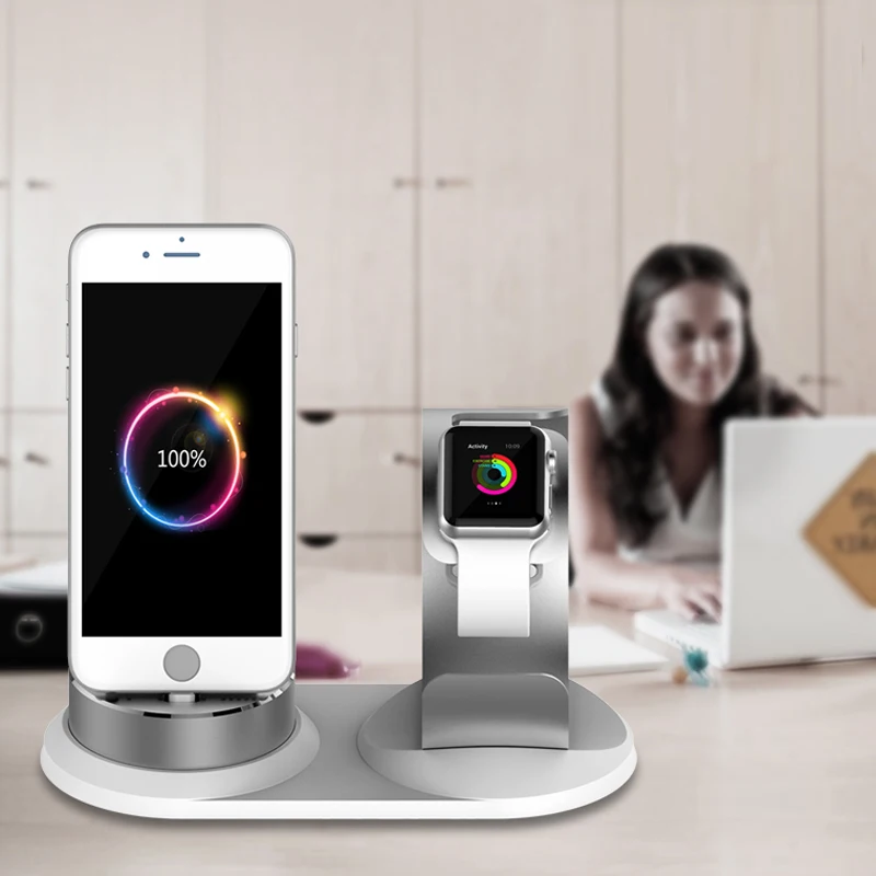 

For Apple Watch Dock, 3 in 1 Charger Stand For Apple Watch Series 3/2/1 /iPhone X /8 /8 Plus/ 7/ 7 Plus /6S 6 Charger Dock