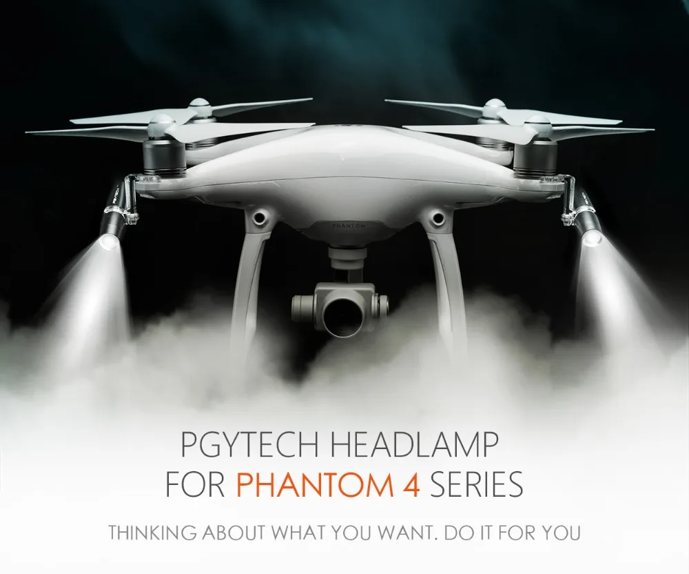 PGYTECH налобный фонарь для Phantom 4 серии Регулировка светодиодный интенсивность света принадлежности лампа для дрона