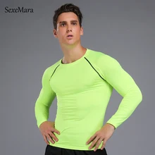 Новая компрессионная рубашка для бега мужская с принтом дышащая быстросохнущая Футболка фитнес колготки телесного цвета тренажерные залы майки для бодибилдинга форма для MMA
