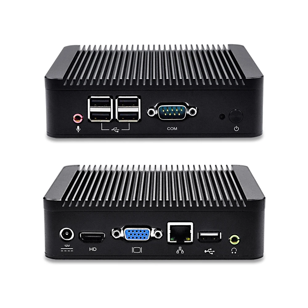 QOTOM Q107N X86 Ununtu Fanless Mini PC Celeron Processor 1007U Dual Core Win 10 Mini Computer