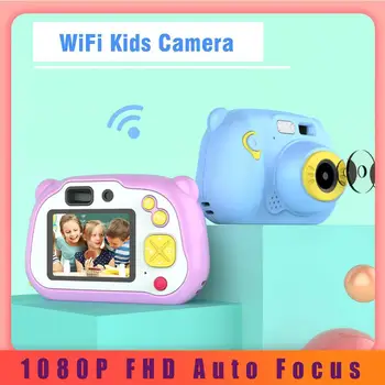

1080P FHD Auto Focus Wifi Children Camera Mini 2 Inch Cartoon Digital Camera Cute Toys Children Birthday Gift For Kids Cameras