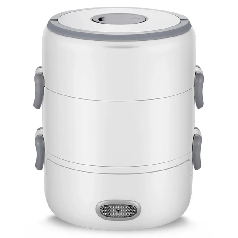 

300W Electric Lunch Box Ceramic Liner Heating Cooking Insulation Plug-In 3 Layer Large Capacity Rice Cooker Lunch Box Eu Plug