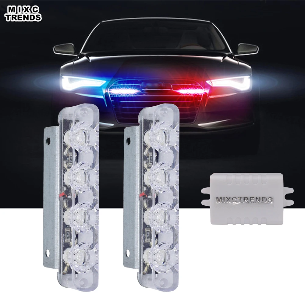 2x4 светодиодный мигает полиция светильник 12V 8W фары для автомобилей Грузовик