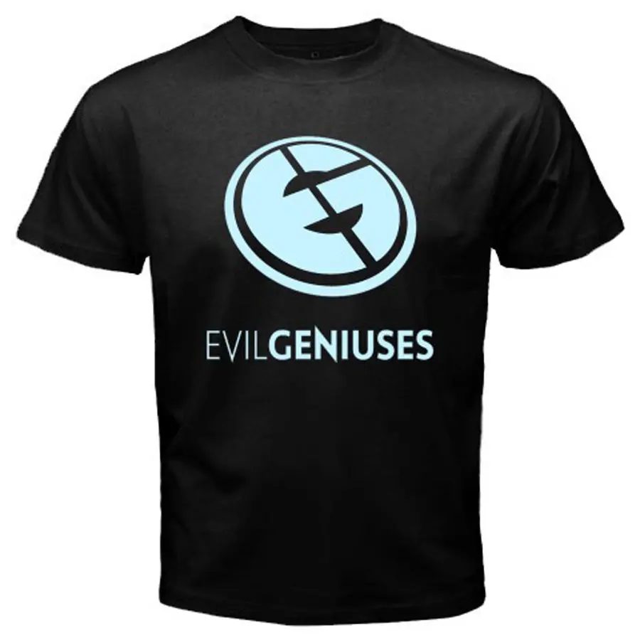 Новая DOTA 2 Team EVIL GENIUSES Logo Мужская Черная Футболка размер S до 3XL летняя футболка с