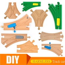 

DIY Wooden Tracks Accessories Train Bifurcation Railway For Thomas And friends Wooden Train Track Educational Toys for children