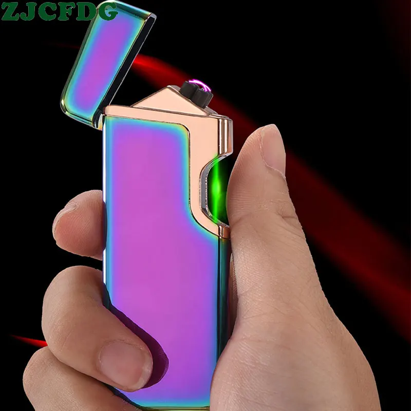 

USB Charging Creative Photoelectric Induction Double Arc Lighter Windproof Cigarette Lighter Cigarette Lighter Men's Gift