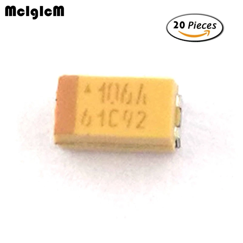 MCIGICM 20 шт A 3216 мкФ 10В SMD Танталовый конденсатор 106 | Электронные компоненты и