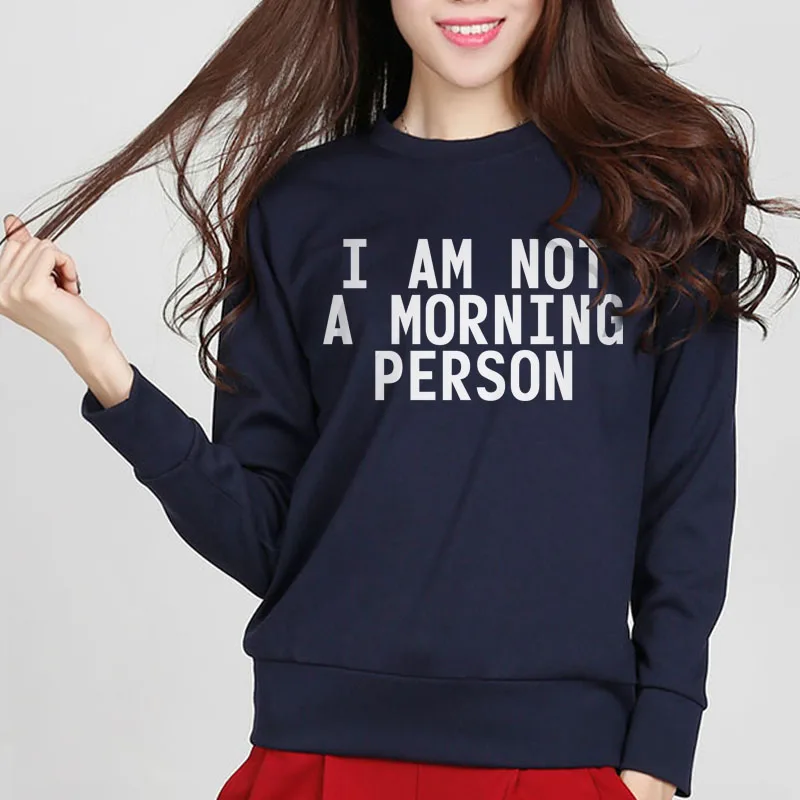 Женская флисовая толстовка I AM NOT A MORNING PERSON розовая с надписью весна зима 2018|sweatshirt