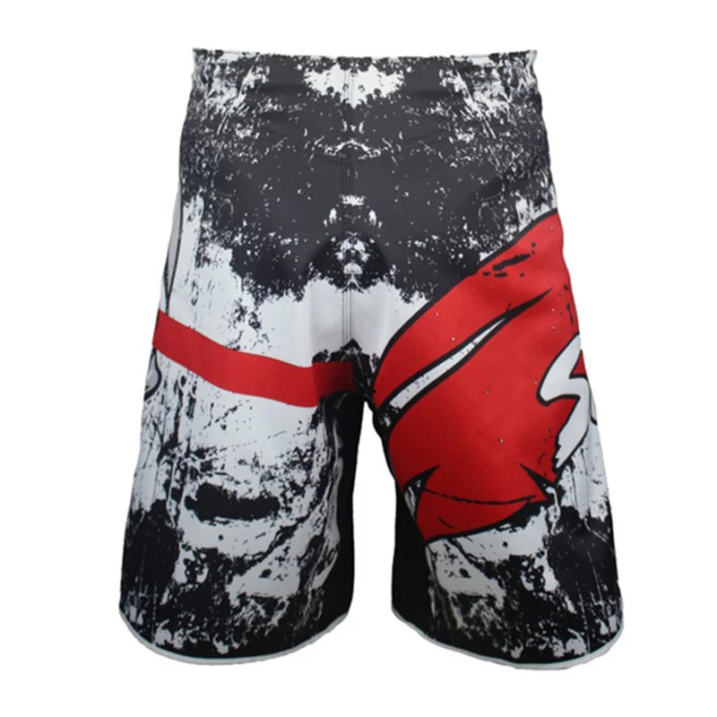 MMA Boxing Skull Motion Picture Cotton Loose Size Training Kickboxing Shorts Muay Thai Shorts Cheap Mma Shorts Boxing Trunks