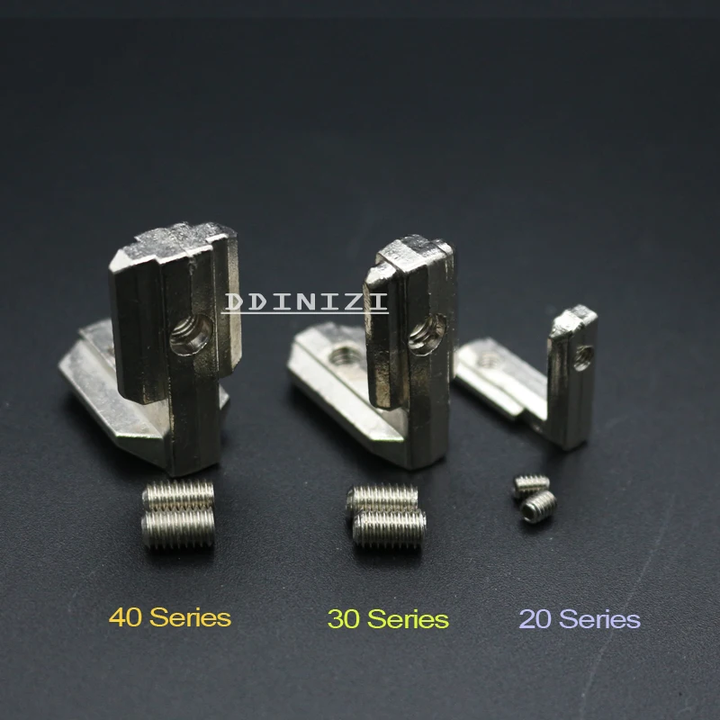 Hotsale T slot L type 90 Degree aluminum connector bracket fastener EU standard 20/30/40 series aluminum profile parts