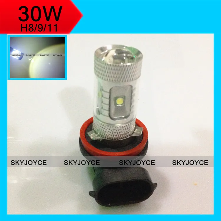 2X xenon white 30W H11 Socket chip LED Car Fog Light Headlight Lam H11 H8 H9 super bright LED