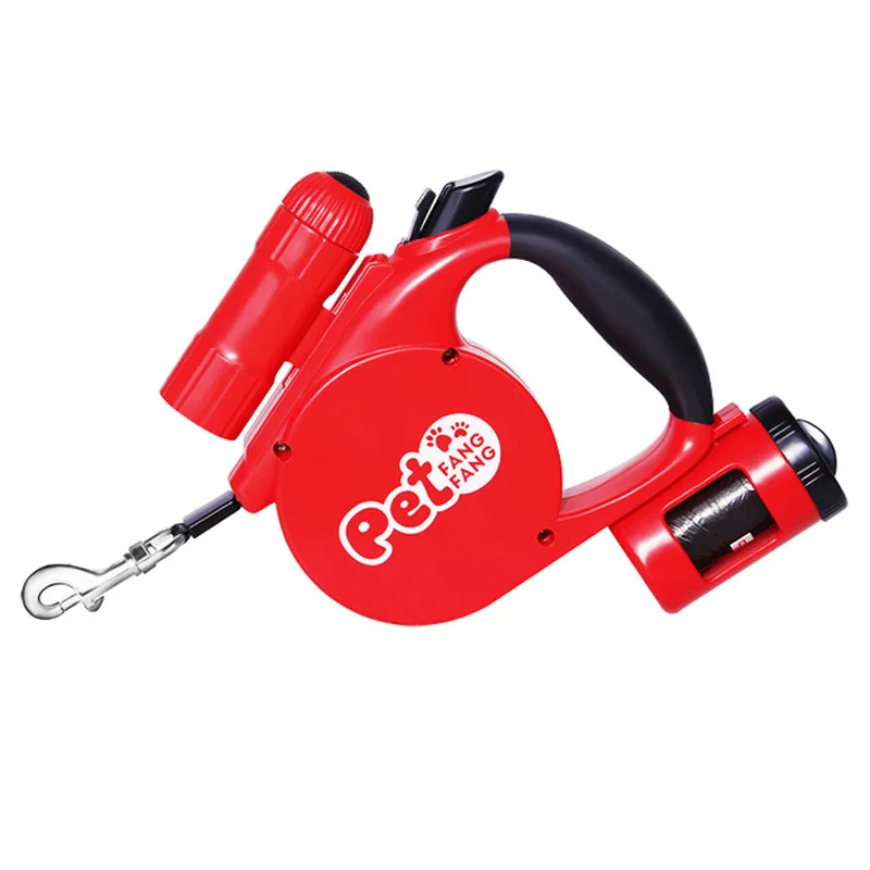 

Fast Shipping Dog Leash Lights Garbage Bag Automatic Retractable Pet Leash Small Medium Dog Traction Rope Correa Perro