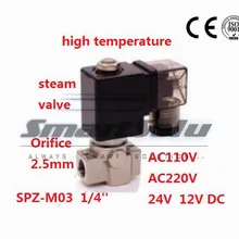 2 way SS304 пар высокой температуры горячей воды пилот поршневой электромагнитный клапан G1/4