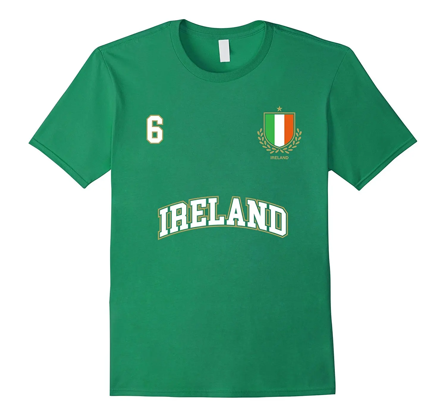 2019 Nuovo Arrivo T Shirt Casual Uomo Abbigliamento Irlanda Numero 6 Indietro Soccer Team Sporter Bandiera Irlandese Calciatore Camicia Stampata