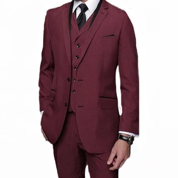 

Mens Notch Lapel 3 Piece Suit Formal Casual Suit Slim Fit Groomsman Tuxedos Wedding Mens Two Button Daily Prom Business Blazer