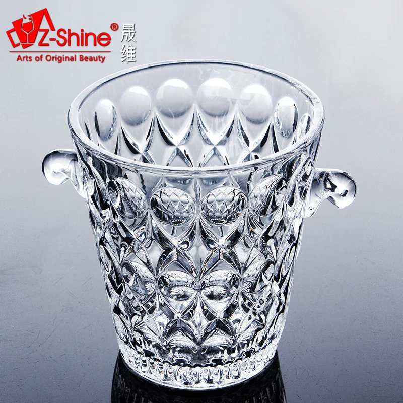 All lead-free glass insulation bucket oblique wine bar beer drinks champagne bucket with ice size
