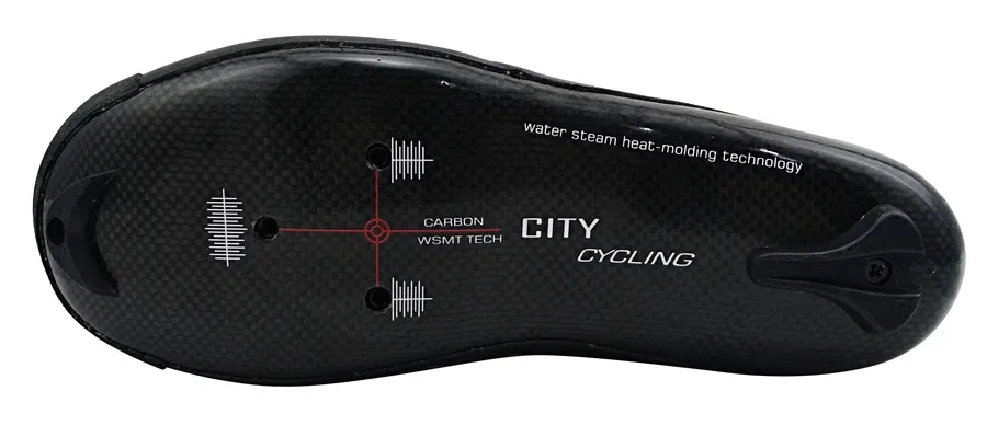 C4 City Cycling Shoes Heat Moldable 3K Carbon Fiber Road Bike Sneakers 2 Shoelaces Self-locking Thermoplastic Bicycle