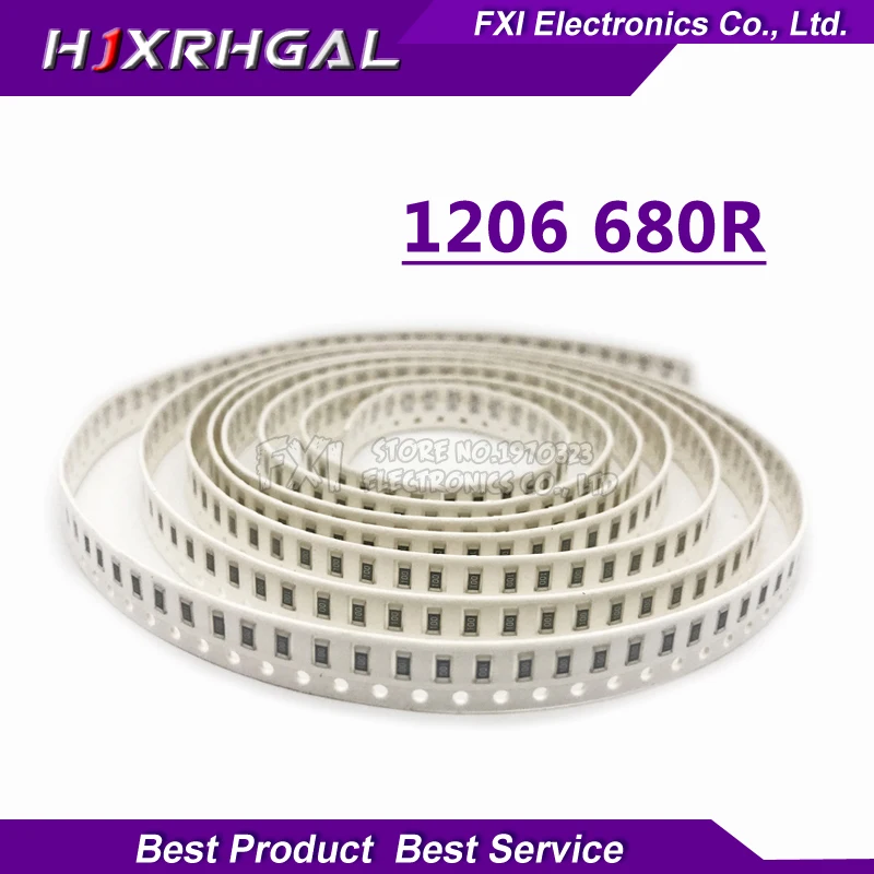 

100PCS 1206 SMD Resistor 680 ohm chip resistor 0.25W 1/4W 680R 681 new original