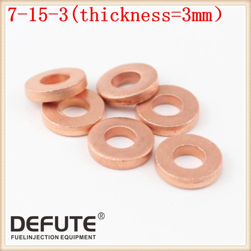 

free shipping! 1-3mm thickness common rail injector nozzle sealing copper pad gasket, common rail injector repair kits
