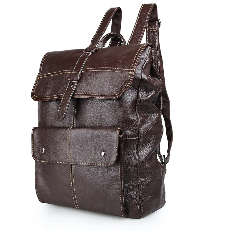 Luxury Brand Designer Natural Genuine Leather Men s Backpacks Black Coffee Vintage Cowhide Men Travel Bags