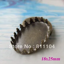 18x25 мм Античная бронзовая Plt Медь пустой овал Основы Корона Подвеска Лотки рамка DIY камеи ООС ювелирных изделий настройки